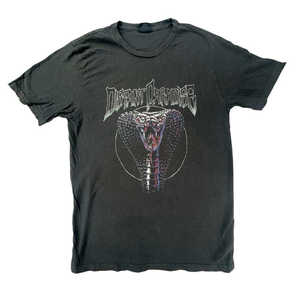 Distant Paradise T-Bar Cotton On Snake Graphic‎ T Shirt Rock Band Small S